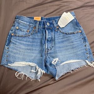 women’s Levi’s 501 shorts with studs. Size 24